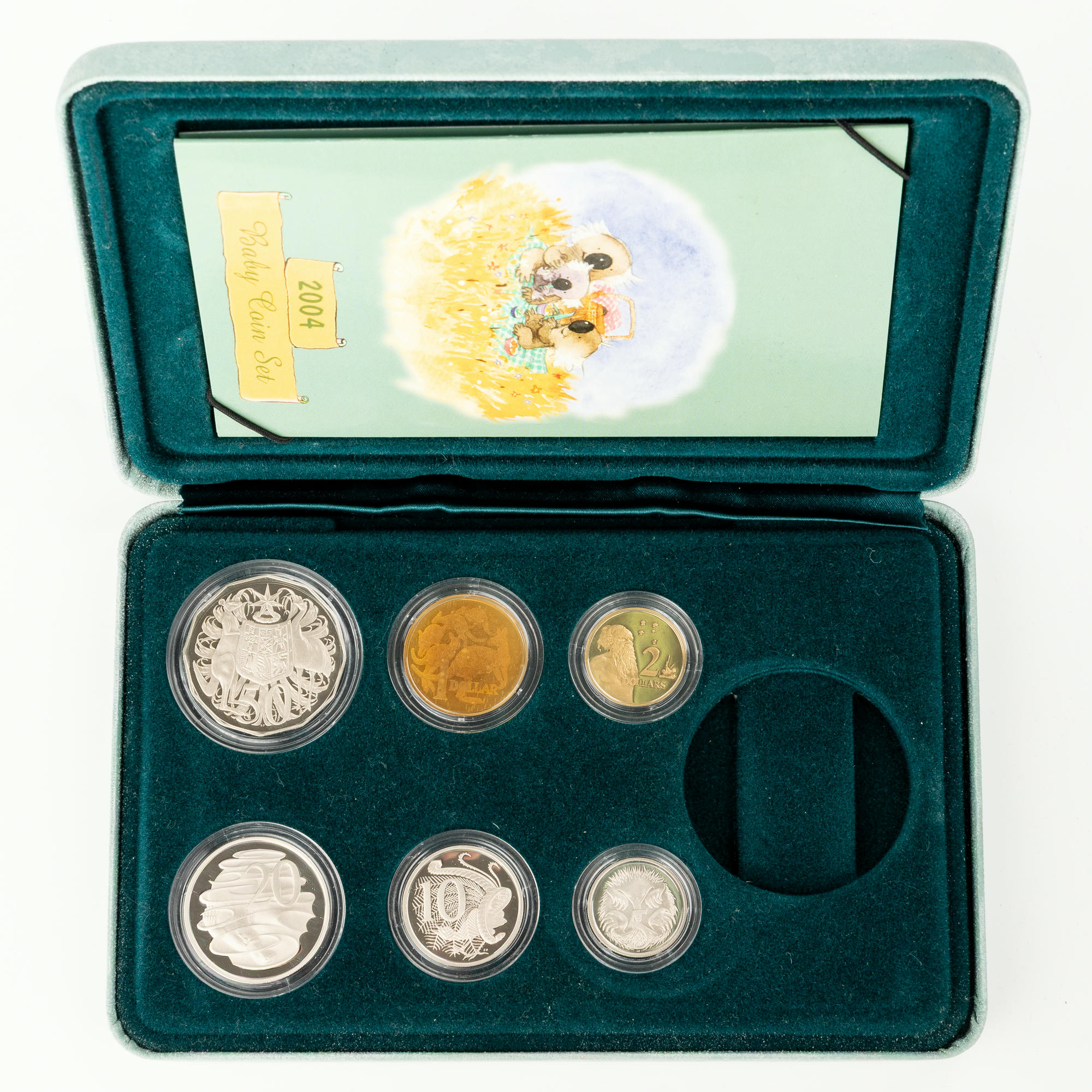 Elizabeth II, Bush Koala Baby Coin Set, Five Cents - Two Dollars, 2004, FDC