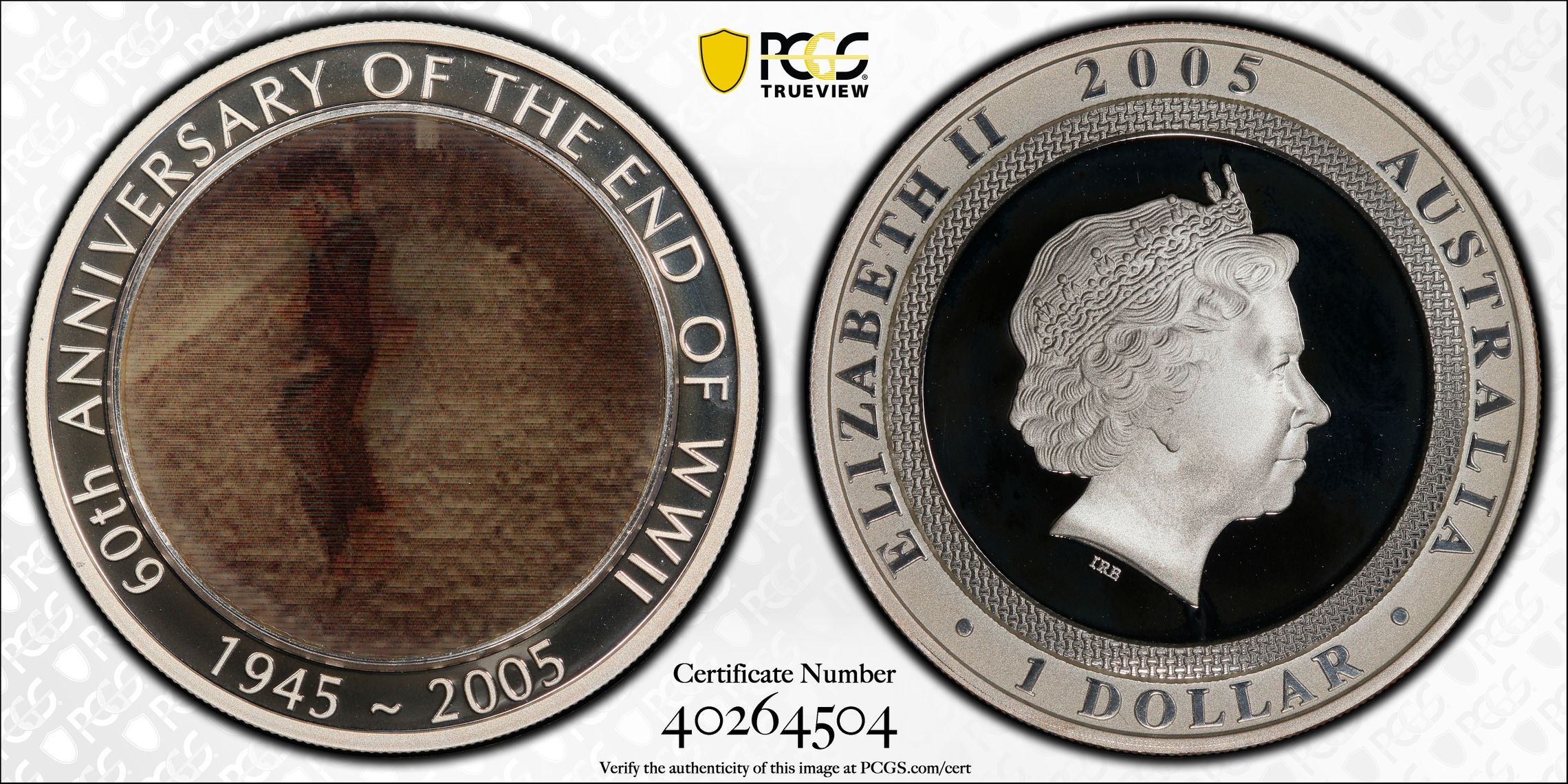End of WWII - Dancing Man Lenticular Design, One Dollar, 2005, PCGS PR69DCAM