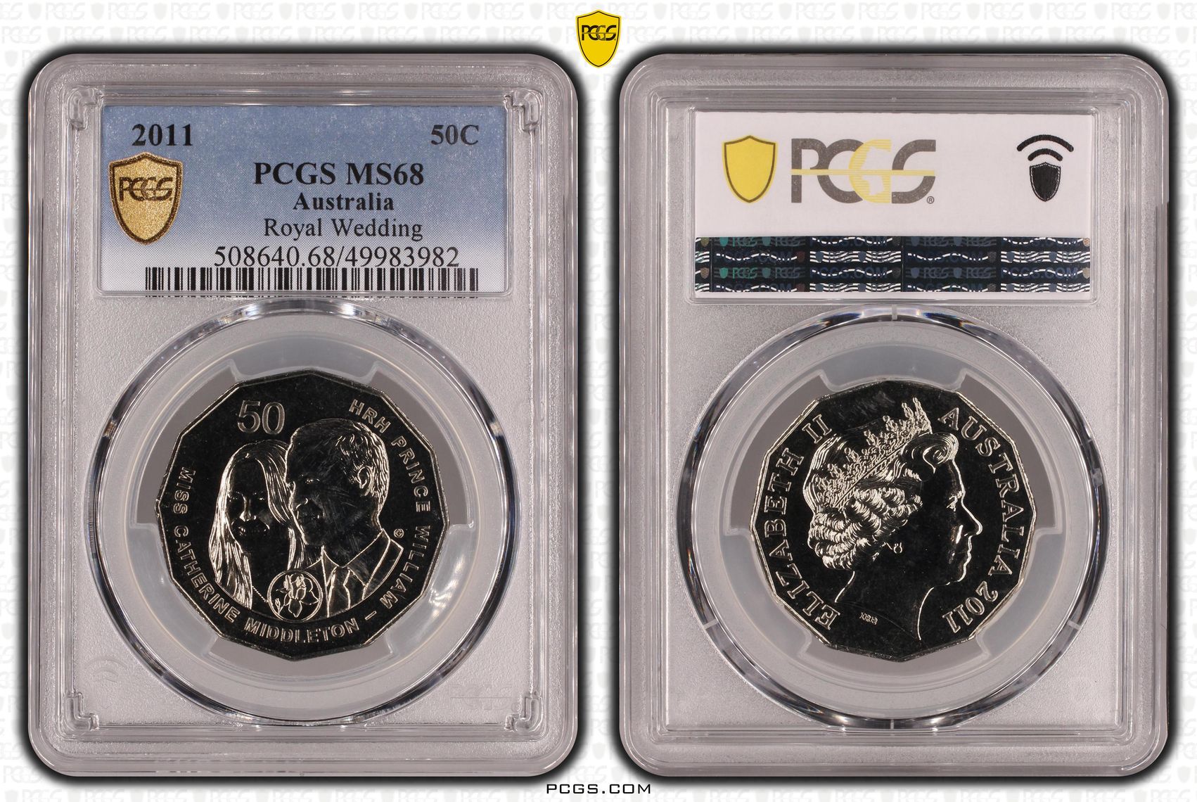 Royal Wedding , Fifty Cent, 2011, PCGS MS68