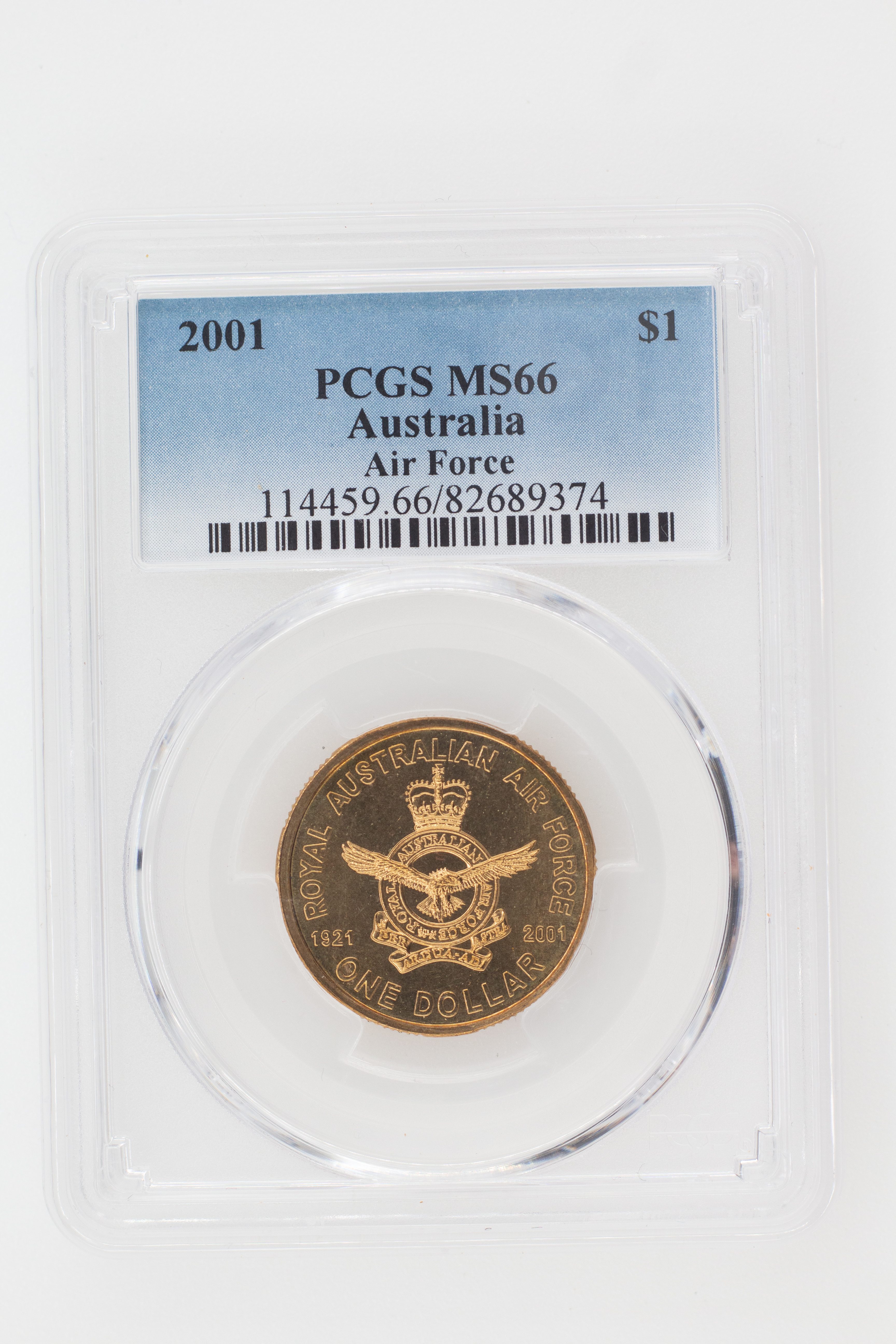 2001 Australia One Dollar, $1 Air Force PCGS - MS66 -374