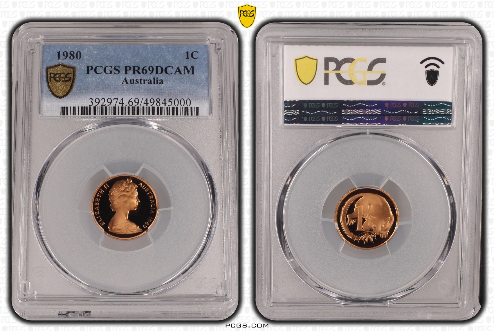 Elizabeth II, One Cent, 1980, PCGS PR69DCAM