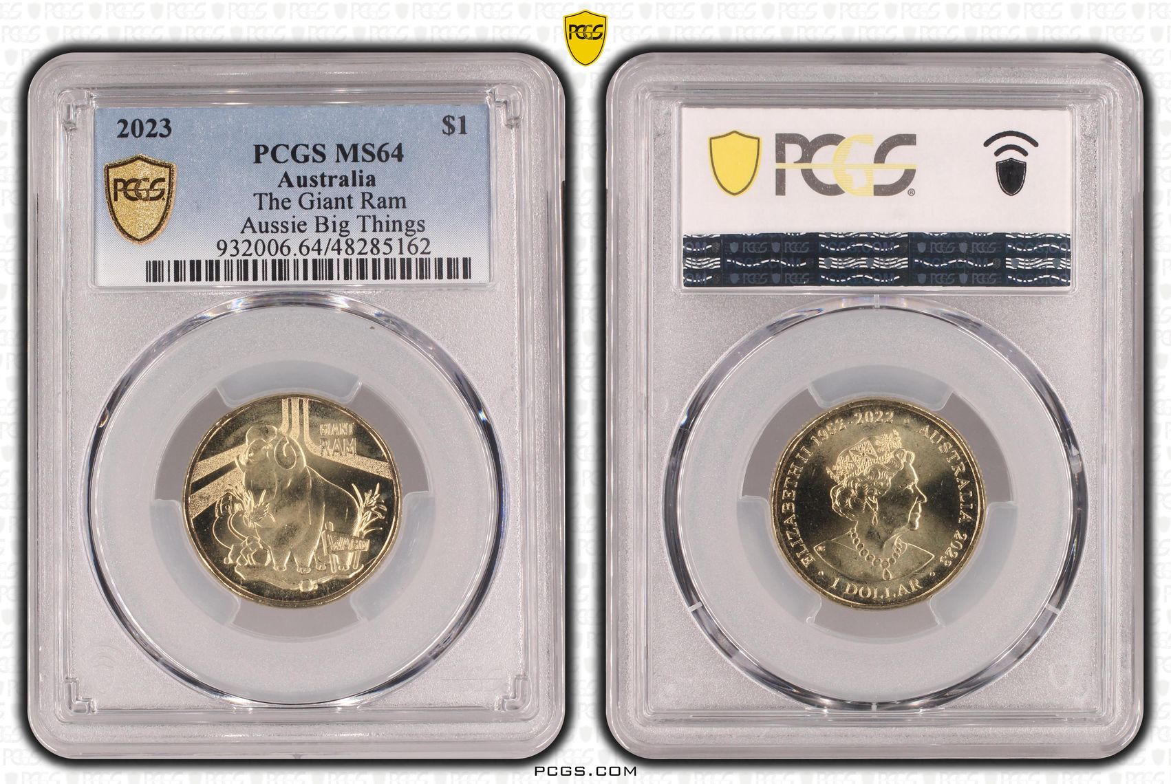 290 · The Giant Ram Aussie Big Things , One Dollar, 2023, PCGS MS64