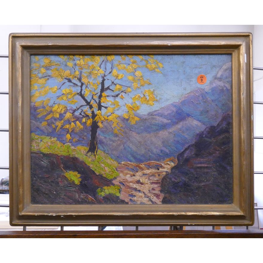 Arts & Crafts Impressionist Landscape Oil Painting Framed- 15x19''