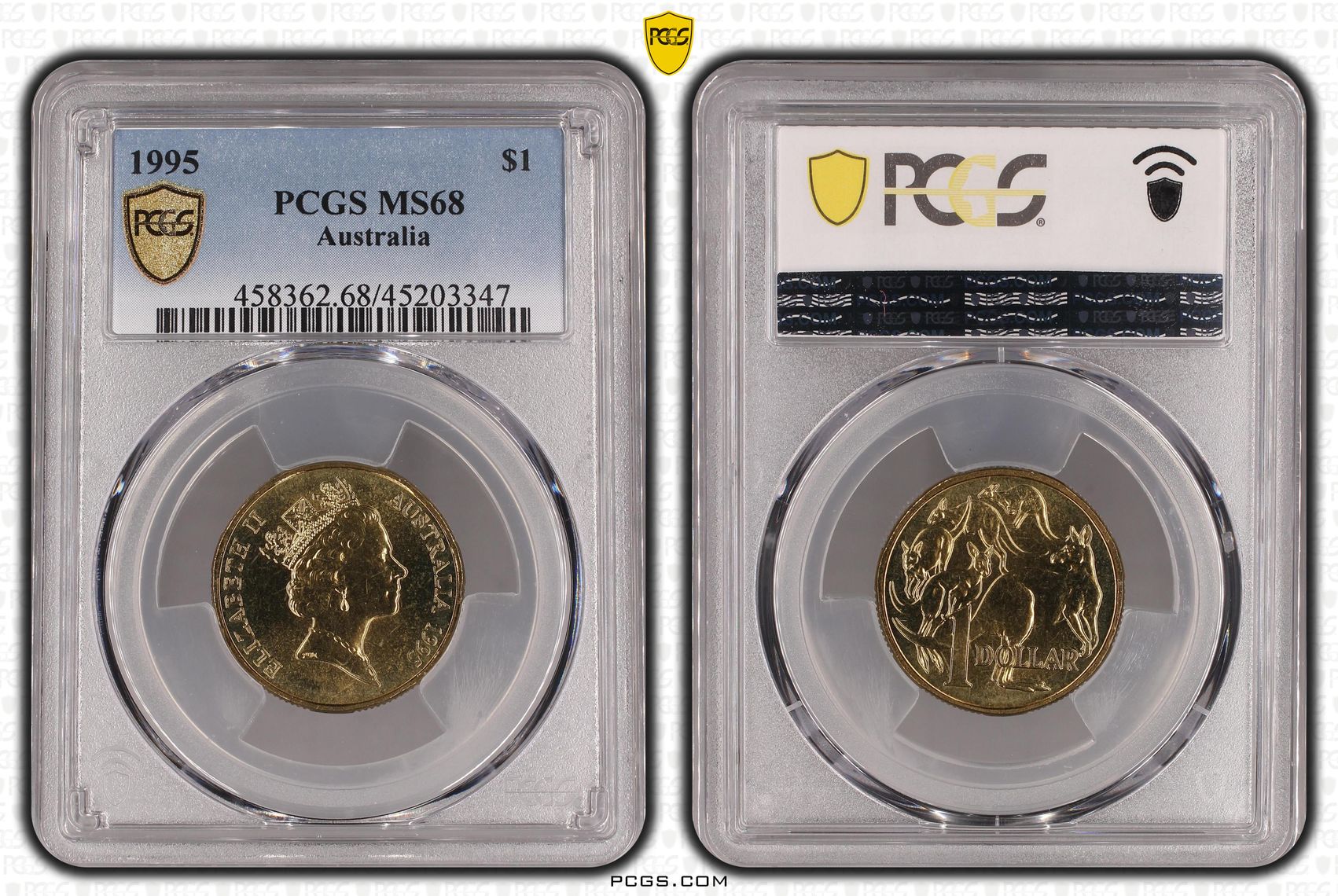 1995 Australia One Dollar, $1 PCGS - MS68 -347