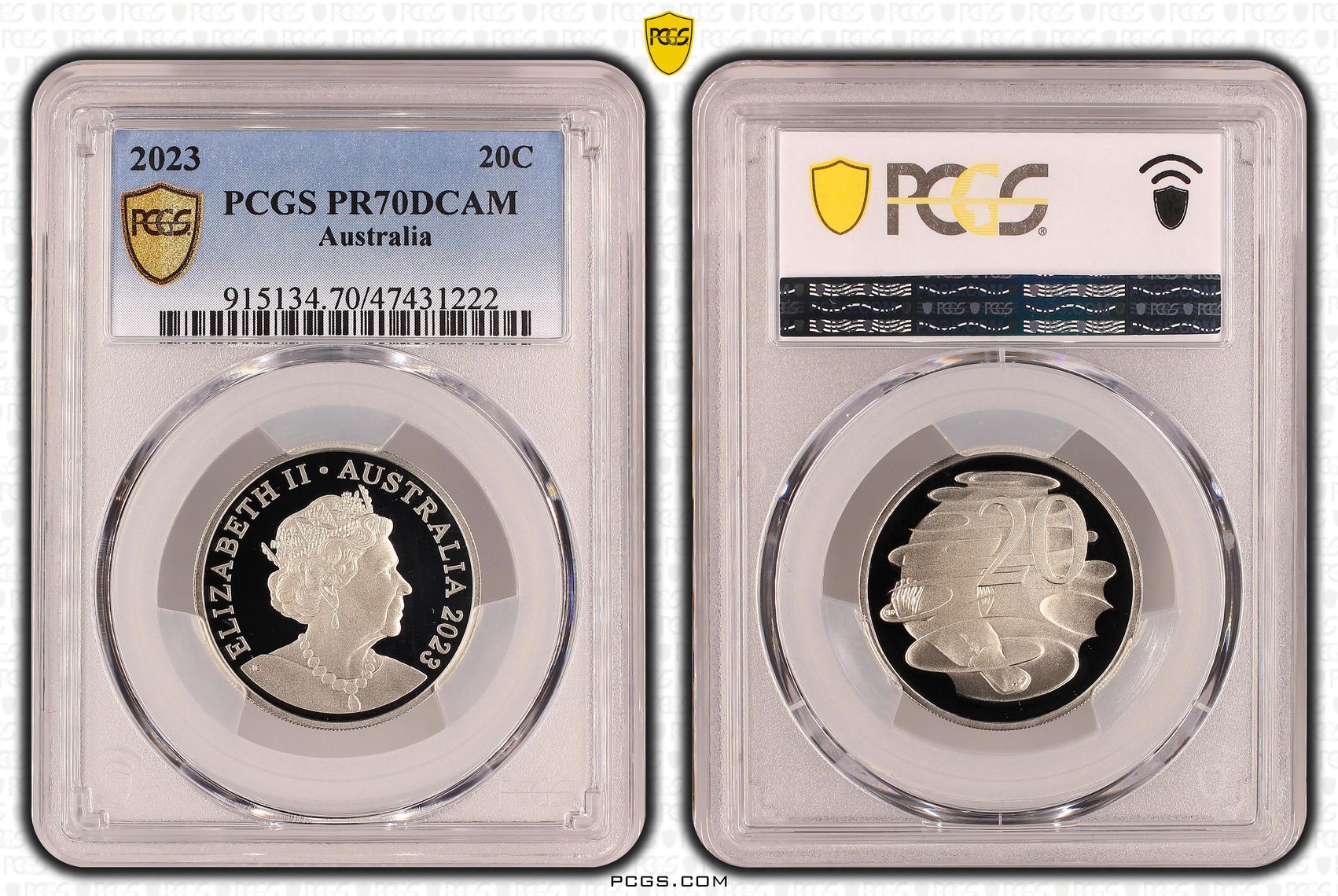 Elizabeth II, Twenty Cent, 2023, PCGS PR70DCAM