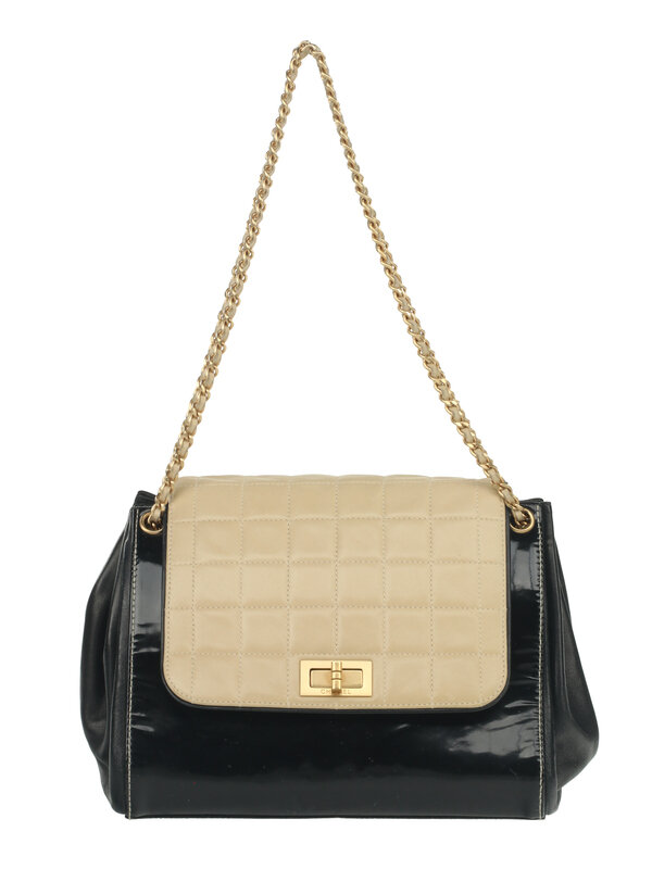 Chanel Bicolor Chocolate Bar Accordion Bag