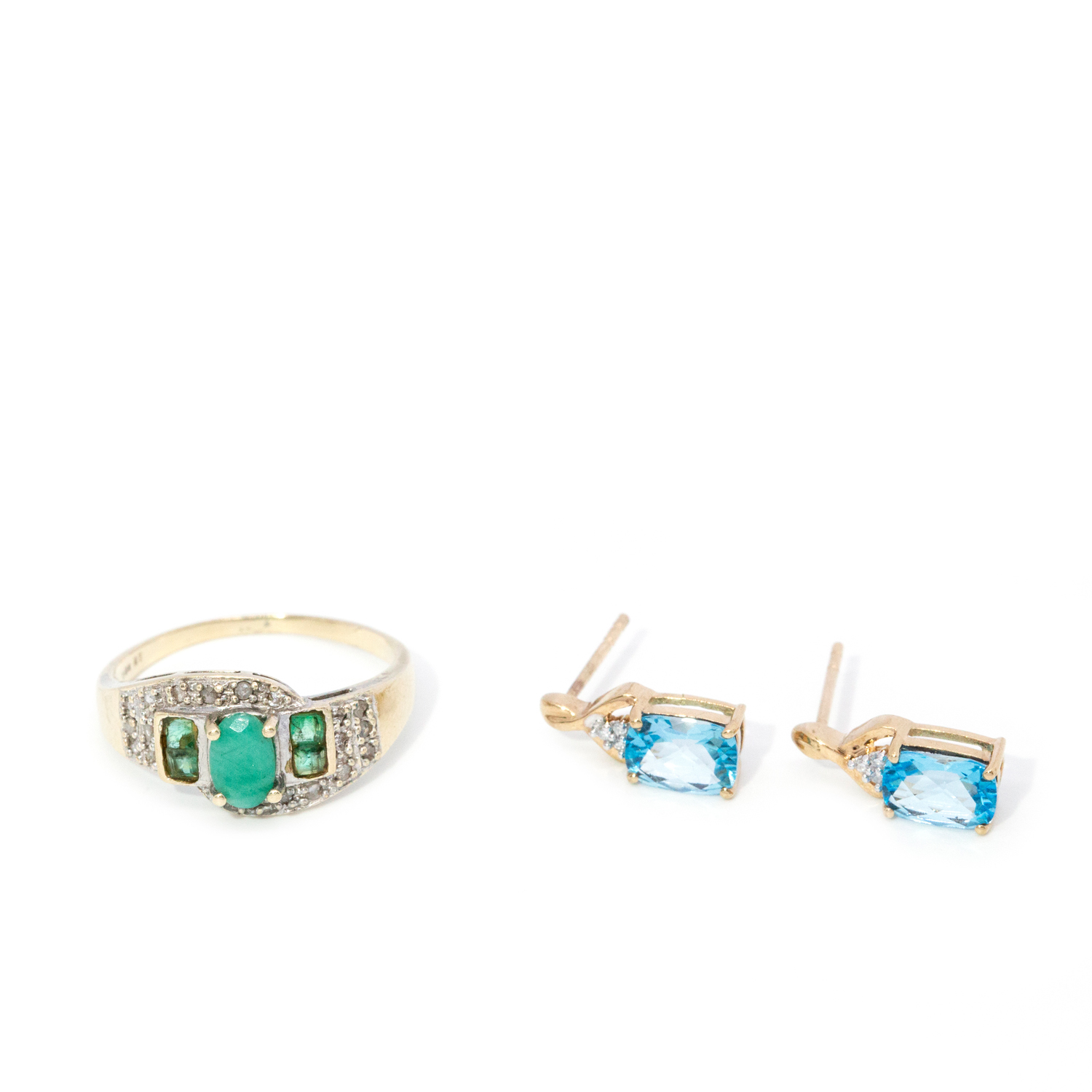 Emerald & Topaz Gold Jewellery