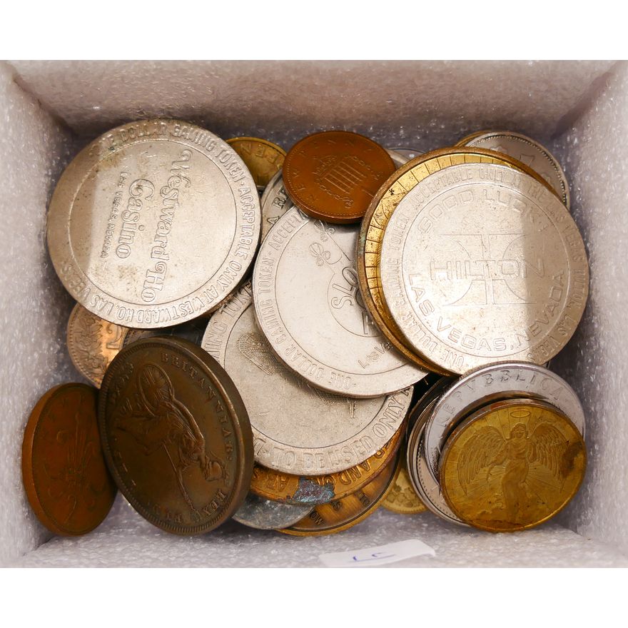 Box Old Coins and Tokens