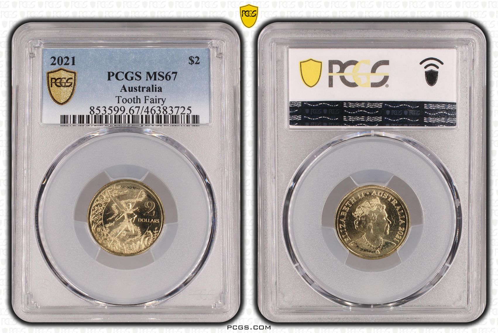 Elizabeth II, Tooth Fairy , Two Dollar, 2021, PCGS MS67