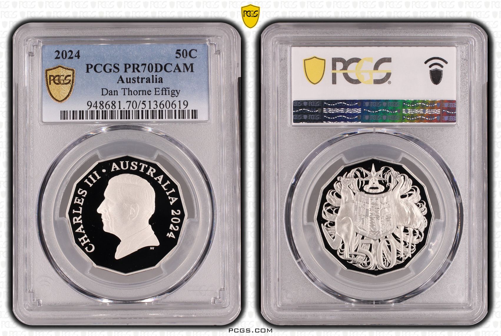 Dan Thorne Effigy, Fifty Cent, 2024, PCGS PR70DCAM