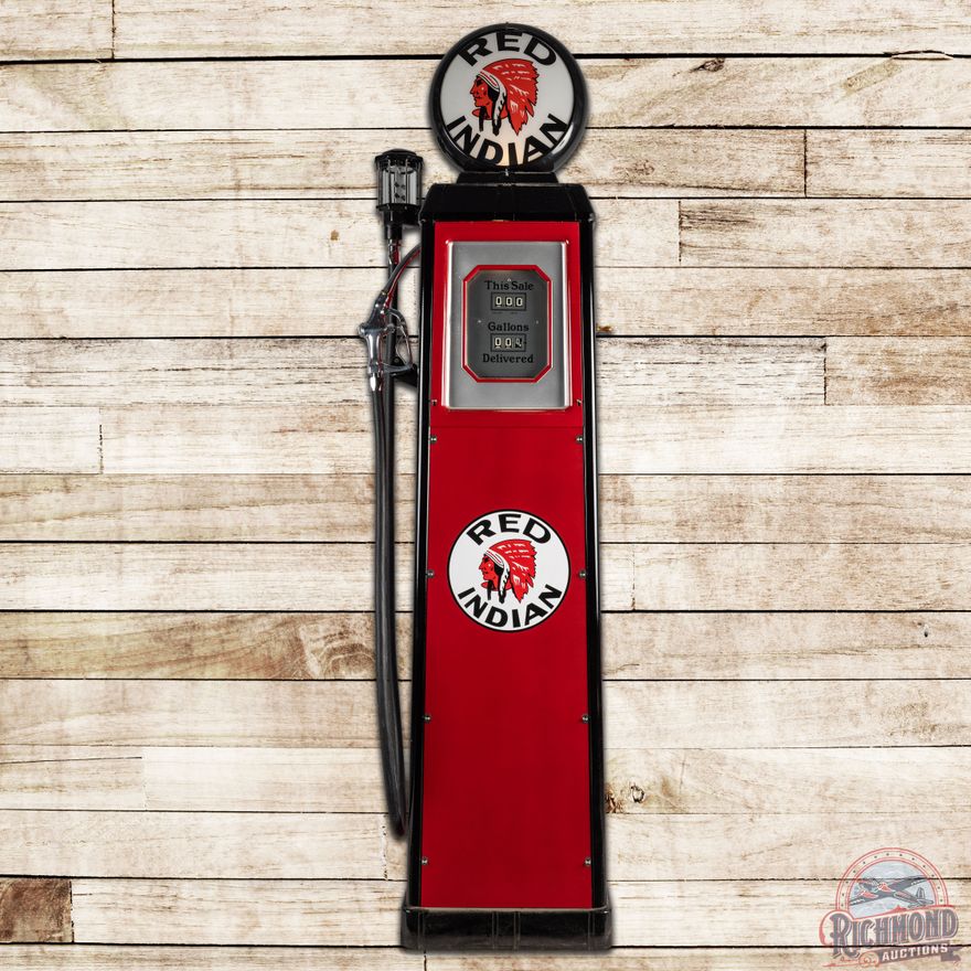Wayne 40A Computing Gas Pump Red Indian Gasoline