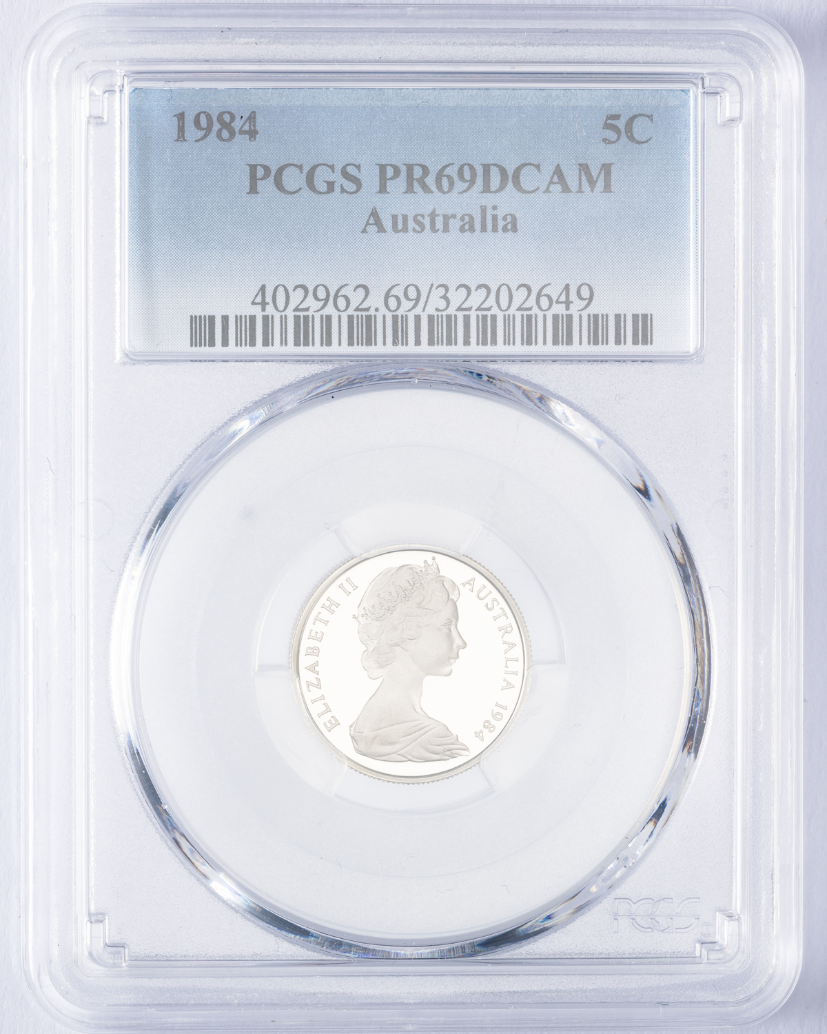 Elizabeth II, Five Cent, 1984, PCGS PR69DCAM