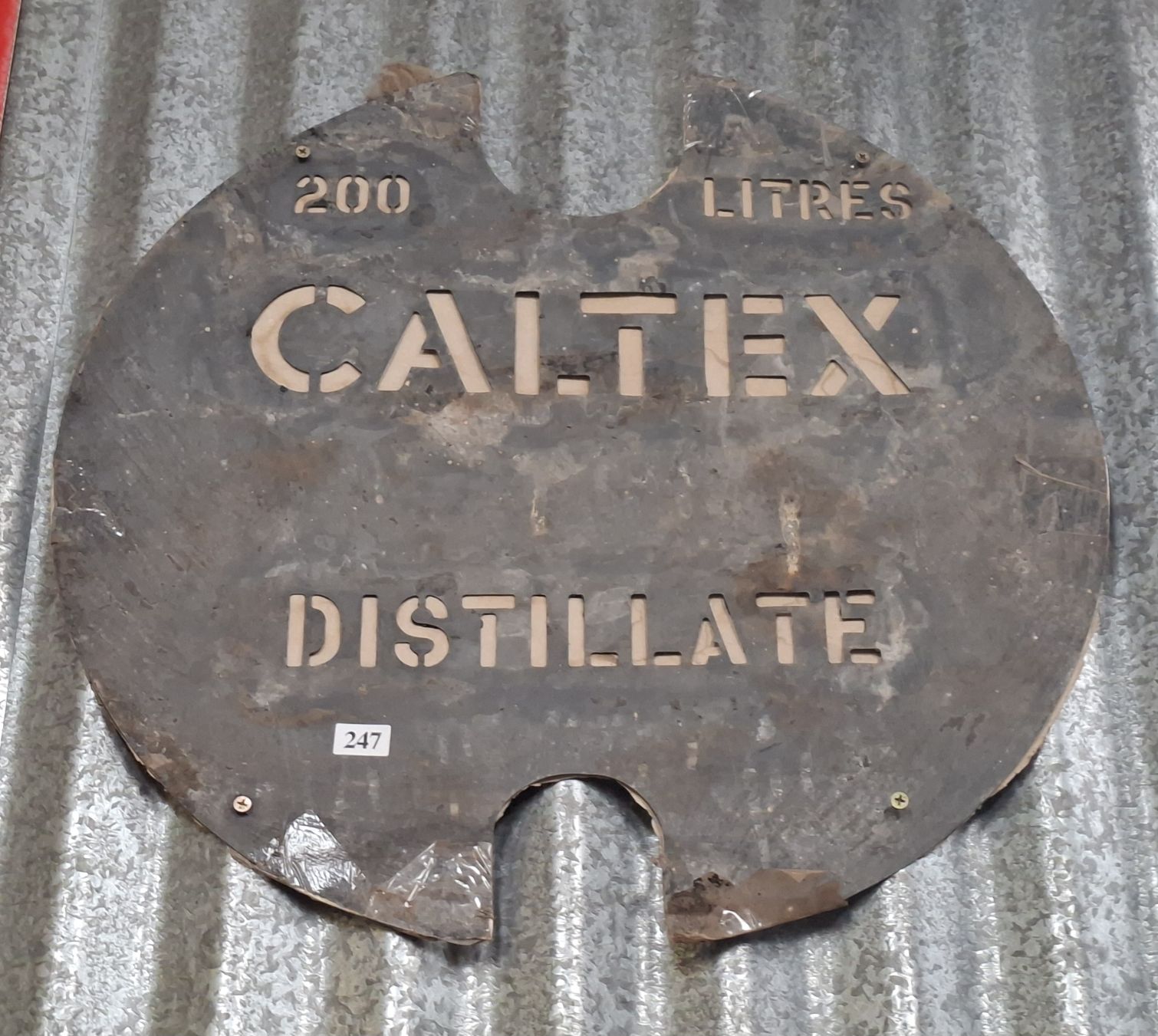Caltex Drum Lid Sign