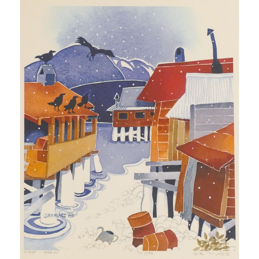 Rie Munoz ''First Snow'' 1985 Signed Print 14.75''x13.5'' Sheet.
