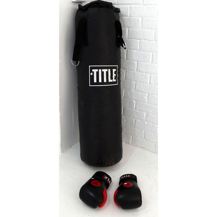 TITLE BOXING BAG AND PAIR OF GLOVES
