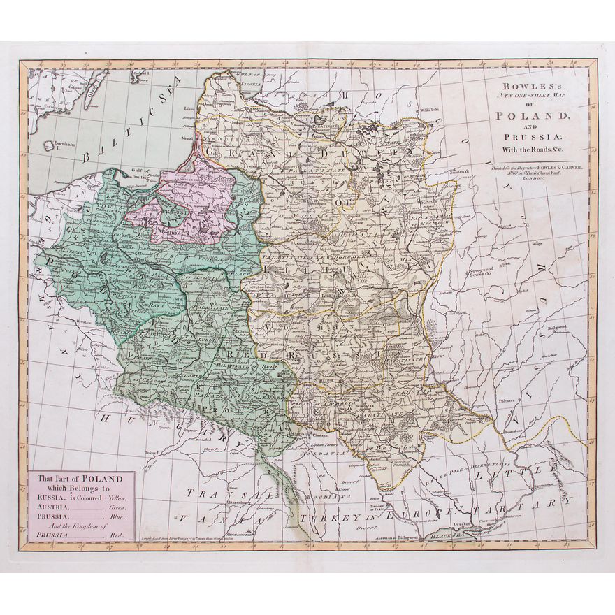 Henry Carington Bowles | Bowle's new one-sheet map of Poland and Prussia