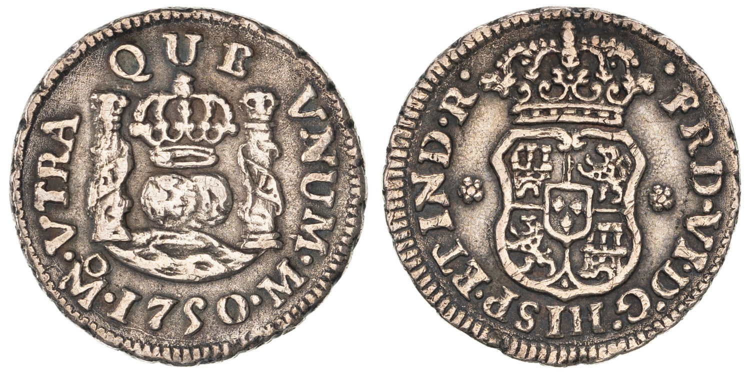 Spain & Colonies, Ferdinand VI, Colonial Mexico , Half Reale, 1750, EF