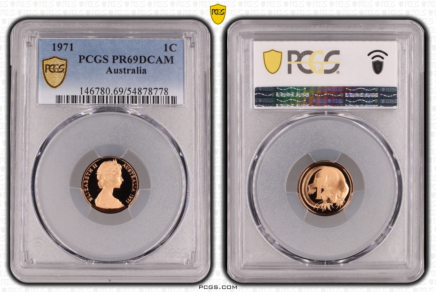 One Cent, 1971, Pcgs Pr69dcam