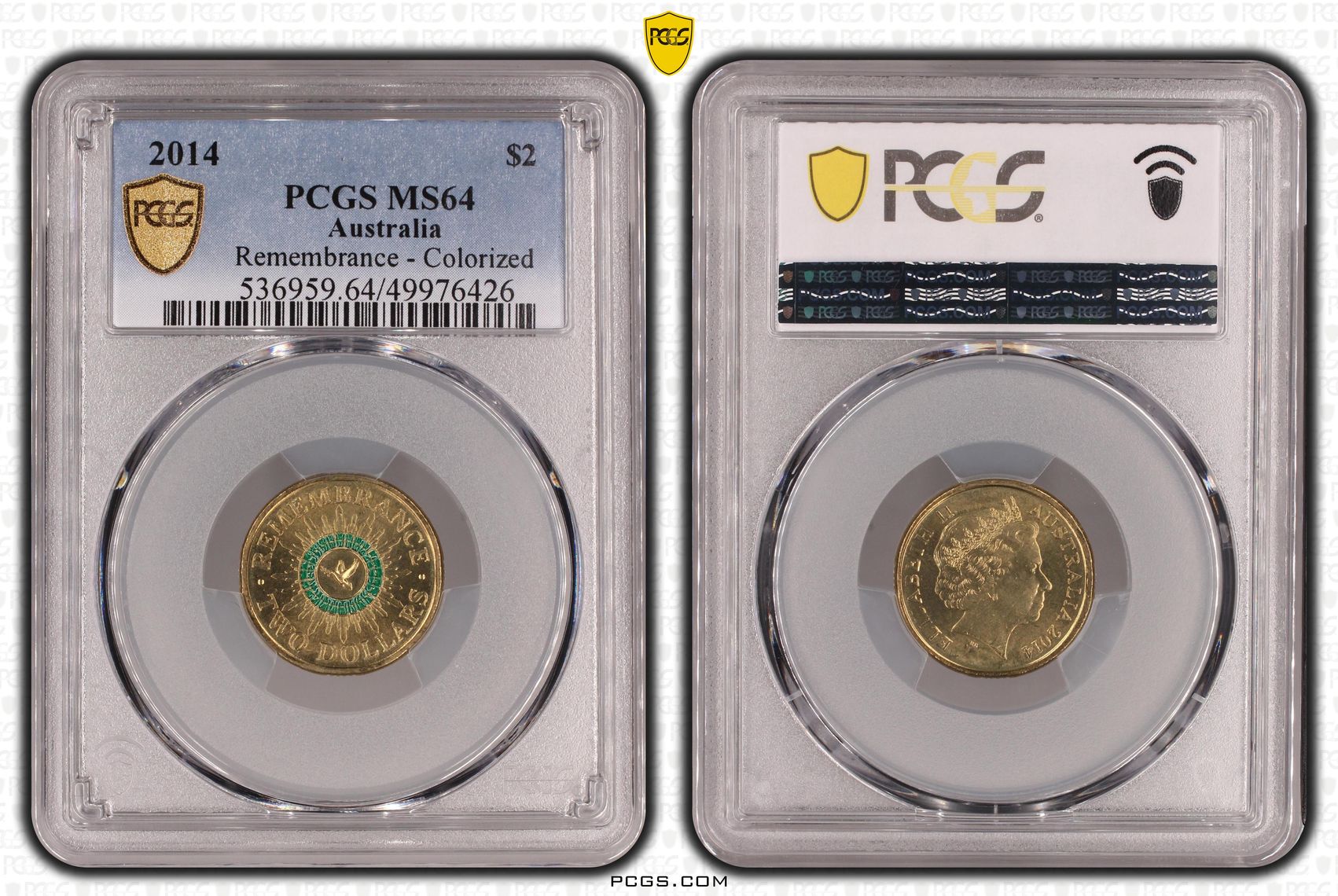 Remembrance - Colorized , Two Dollar, 2014, PCGS MS64