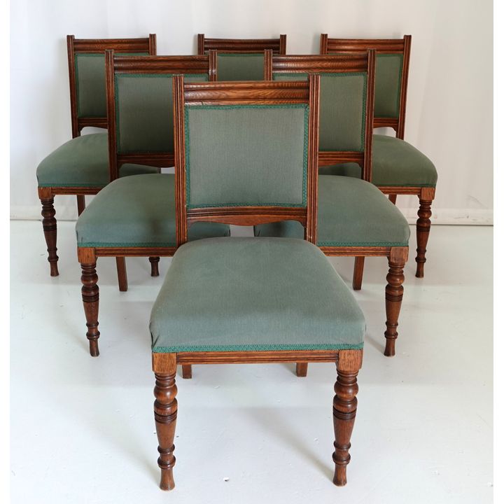 SET OF 6 OAK DINING CHAIRS