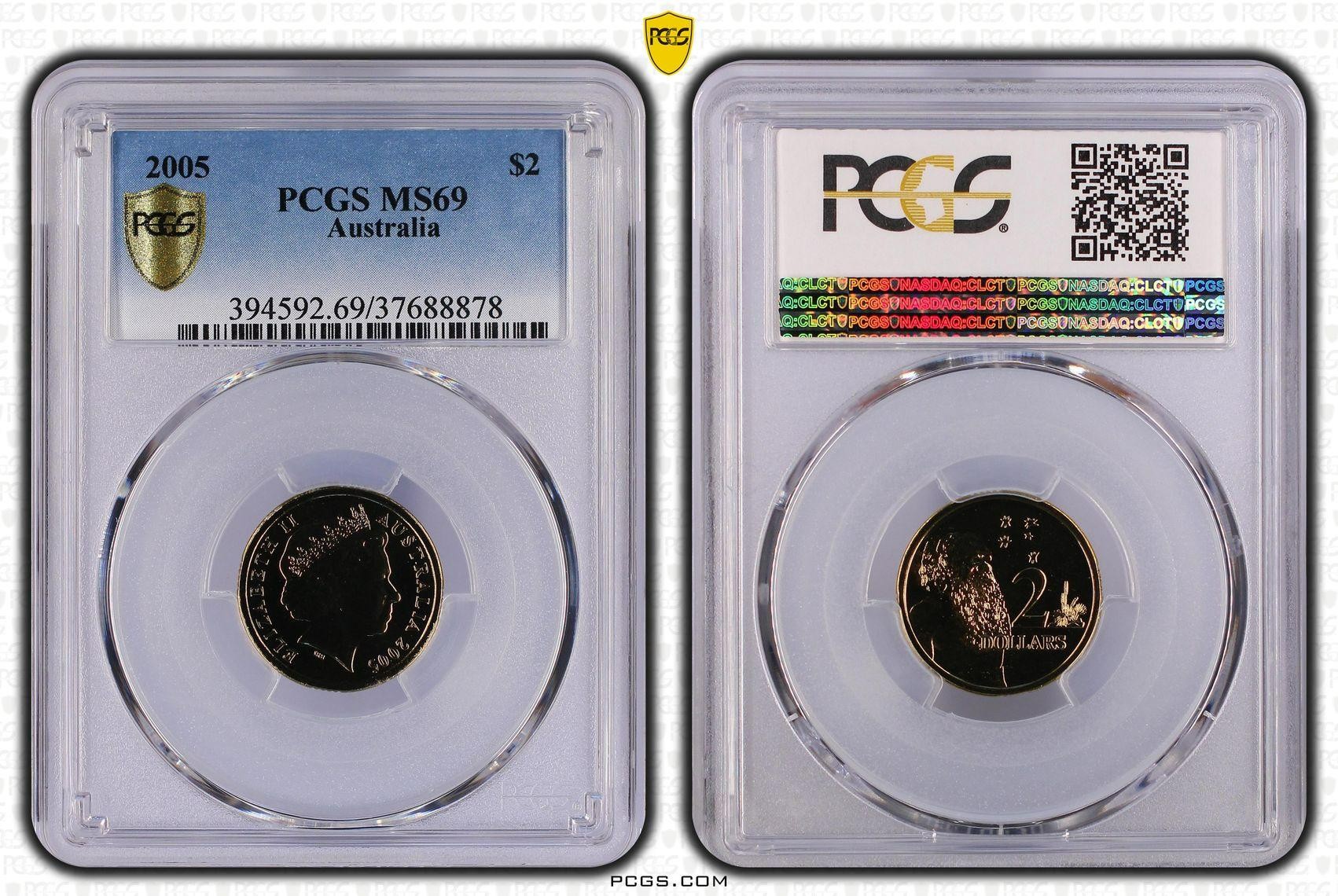 2005 Australia Two Dollar, $2 PCGS - MS69 -878