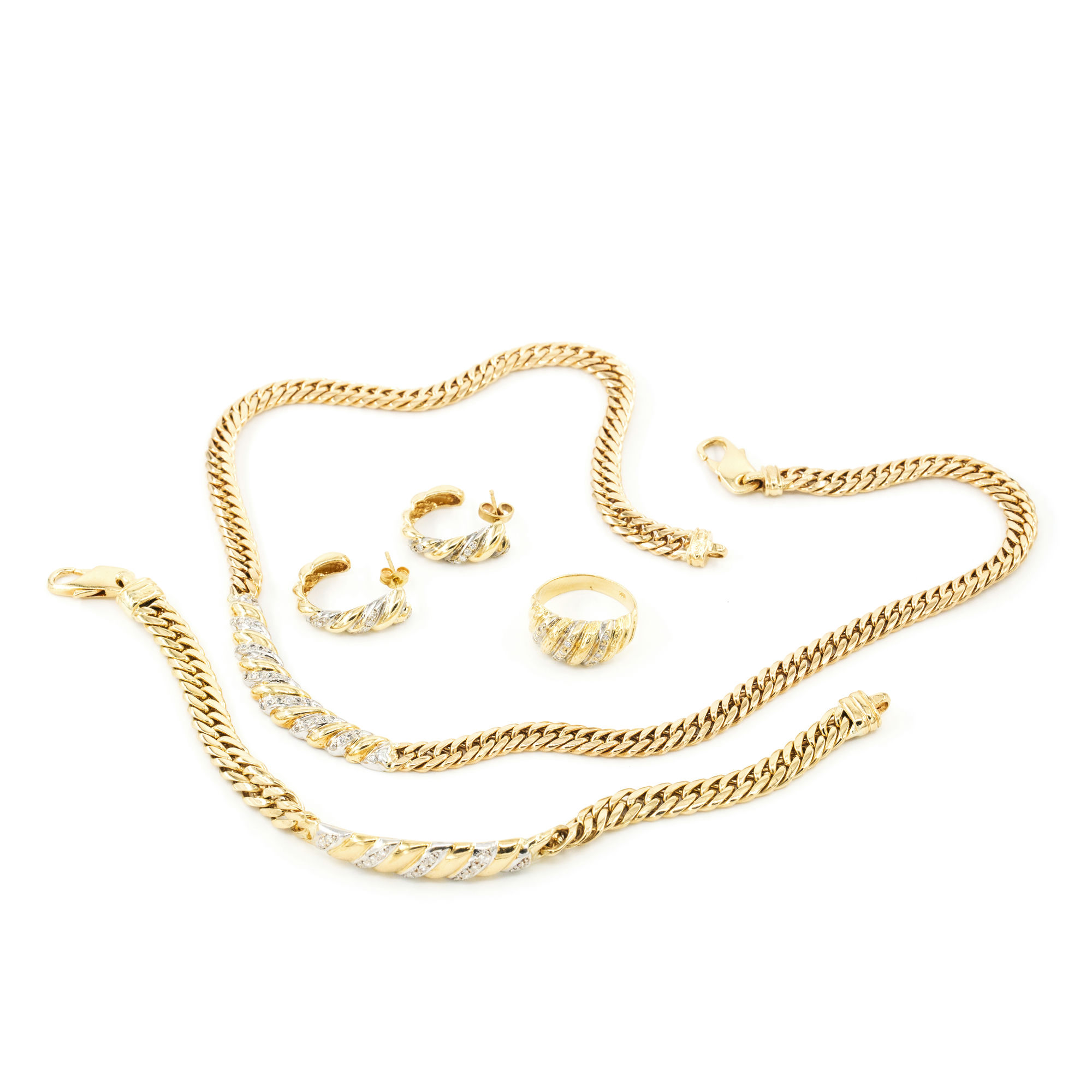 Diamond Jewellery Set 18ct Gold,