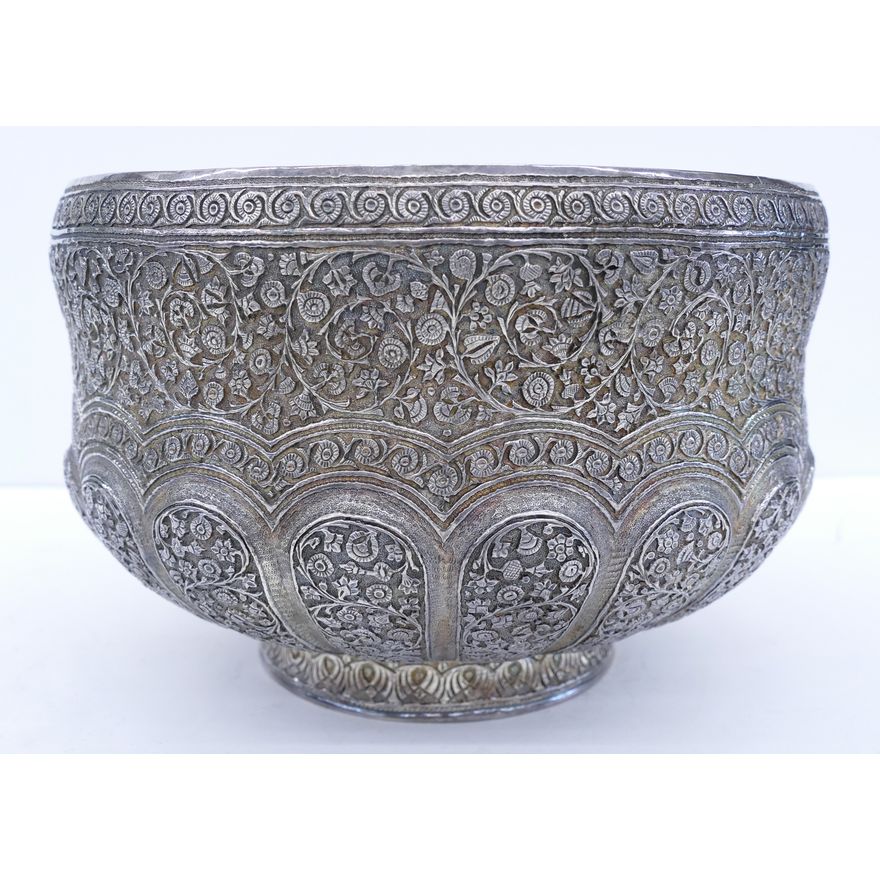 Indian 19th Cent. Kutch Silver Large Bowl