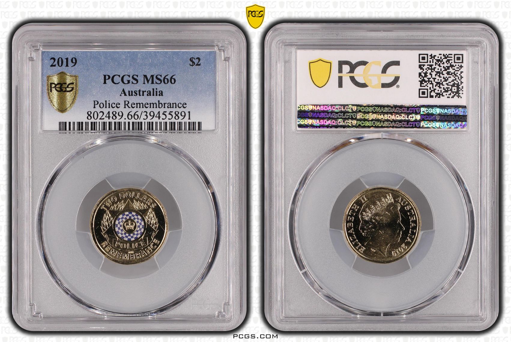 Police Remembrance Colorized, Two Dollar, 2019, PCGS MS66