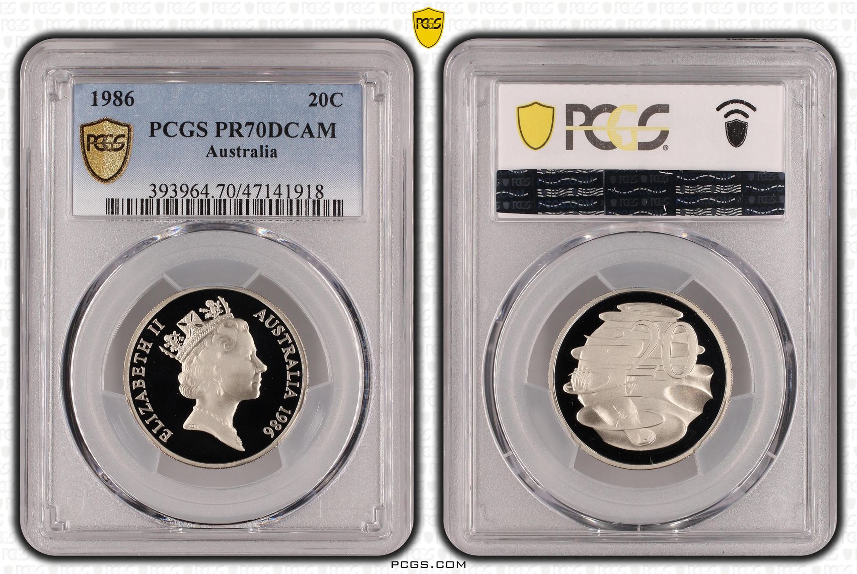 Elizabeth II, Twenty Cent, 1986, PCGS PR70DCAM