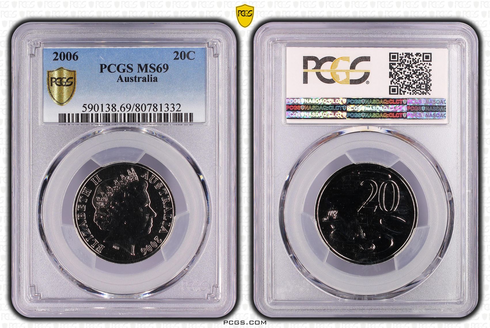 Elizabeth II, Twenty Cent, 2006, PCGS MS 69