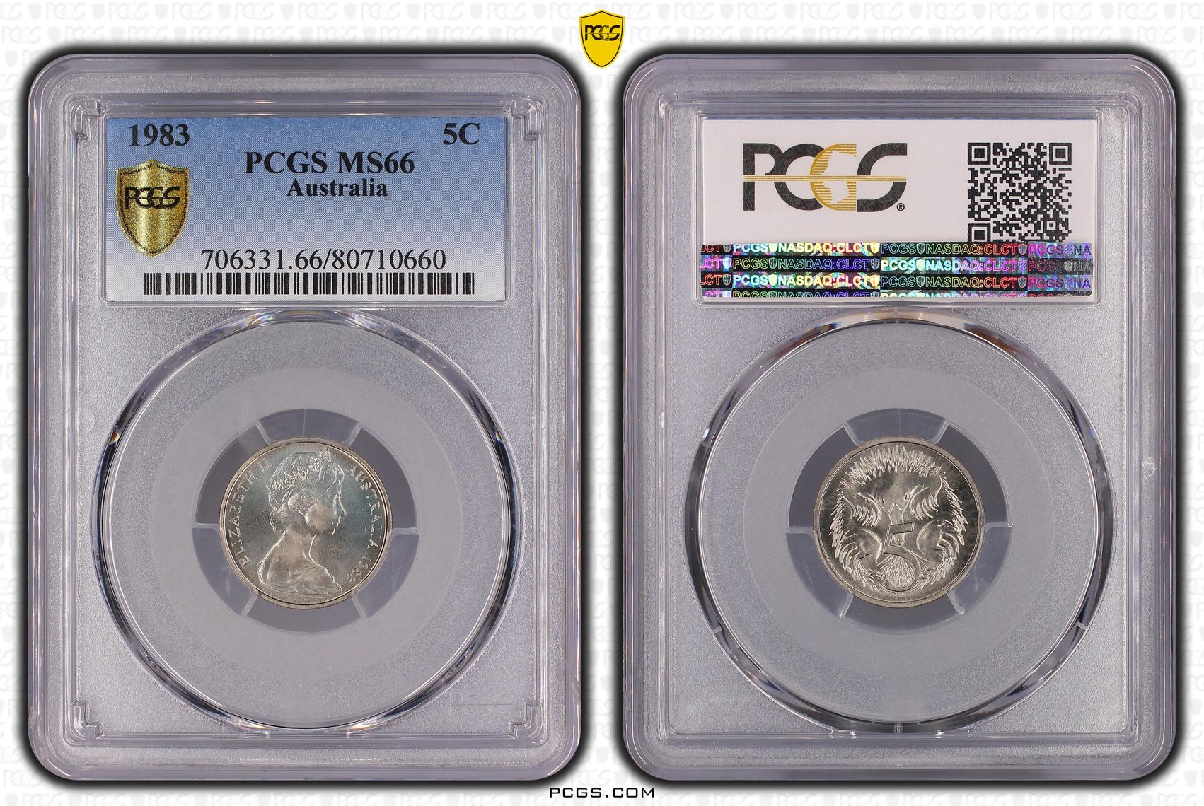 Elizabeth II, Five Cent, 1983, PCGS MS66