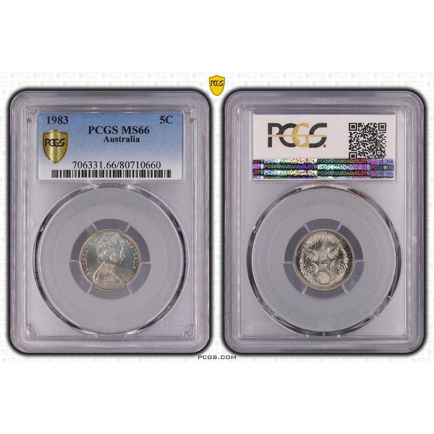 Elizabeth II, Five Cent, 1983, PCGS MS66