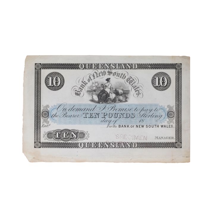 Bank of New South Wales, Ten Pound, 18--, EF