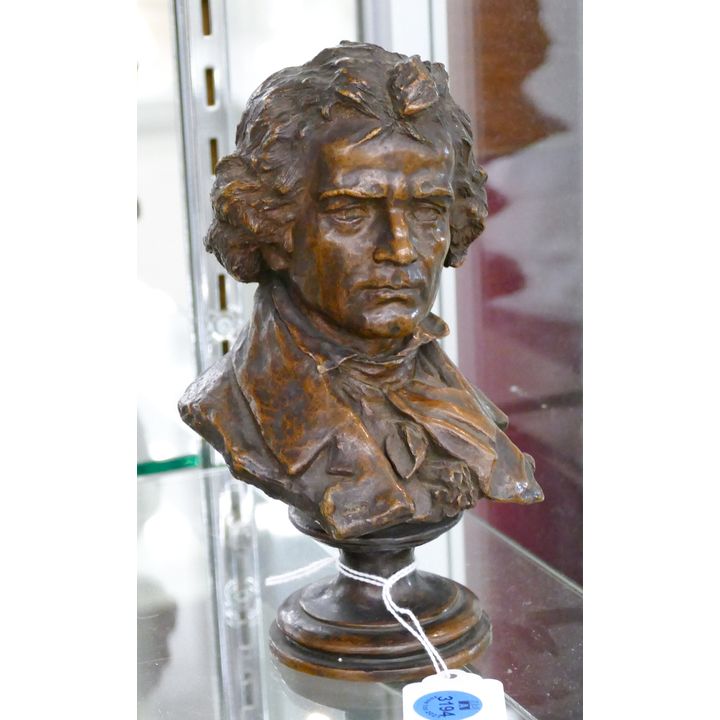 Giacomo Merculiano Bronze Beethoven Bust Sculpture 7''