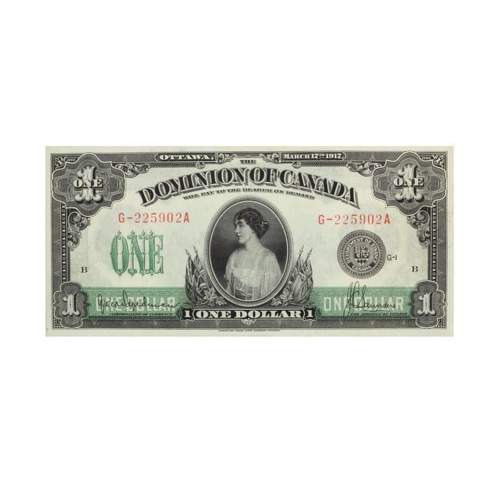 Canada, One Dollar, 1917, nearly Uncirculated
