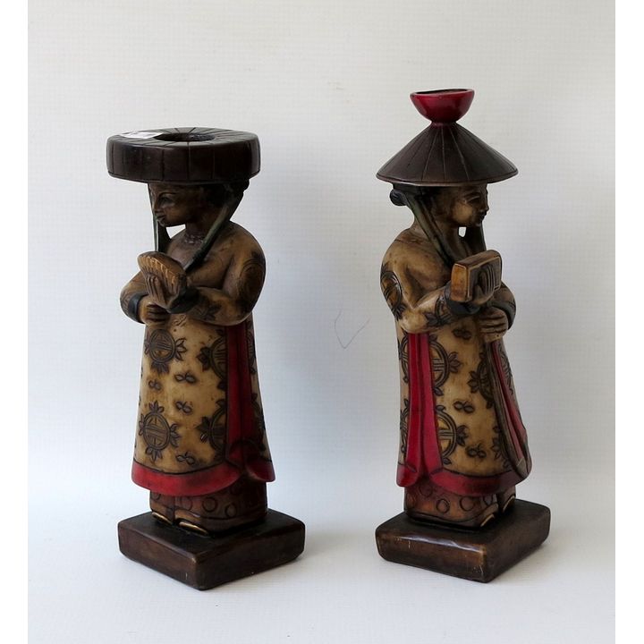 PAIR OF HEAVY COMPOSITION FIGURAL BOOKENDS