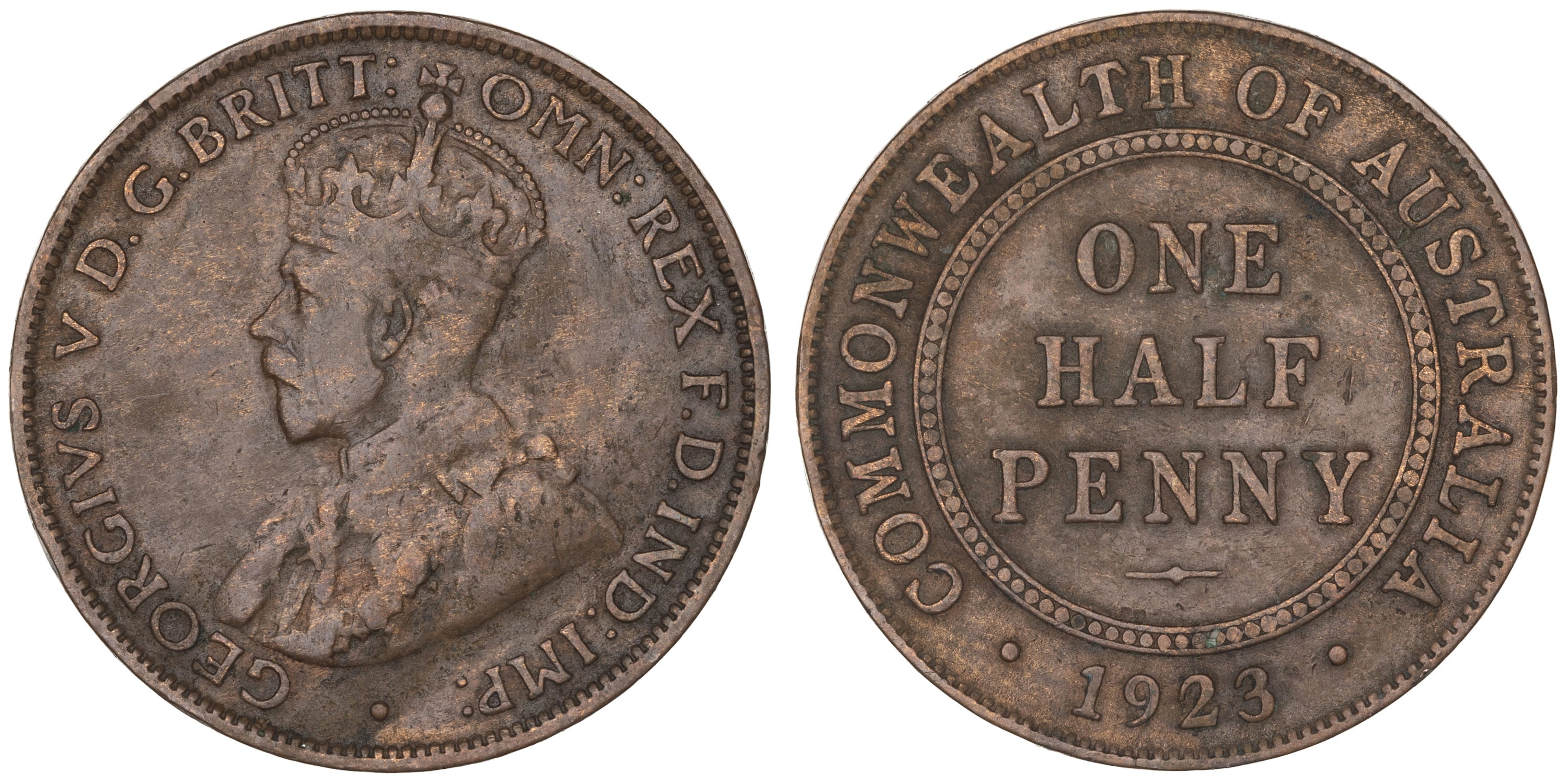 George V, Halfpenny, 1923, Good