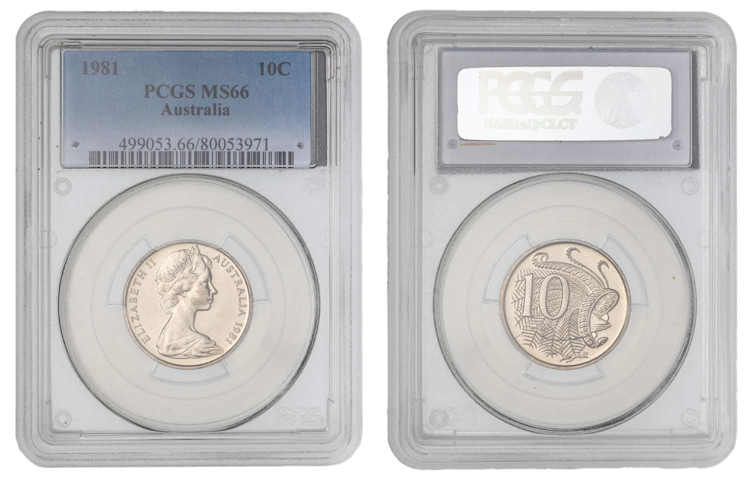 Elizabeth II, Ten Cent , 1981, PCGS MS66