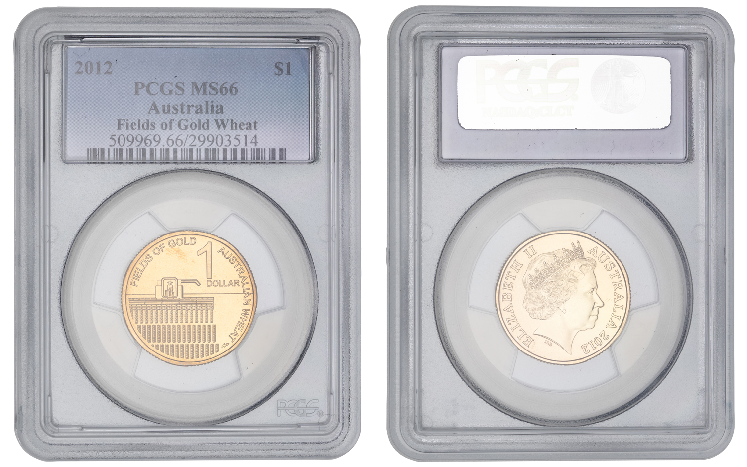Elizabeth II, Fields of Gold Wheat, One Dollar, 2012, PCGS MS66