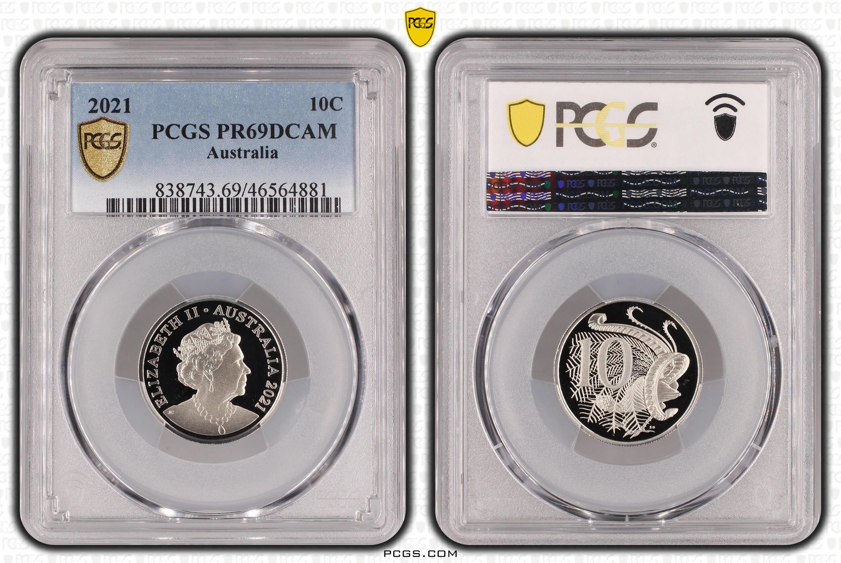 Ten Cent, 2021, Pcgs Pr69dcam
