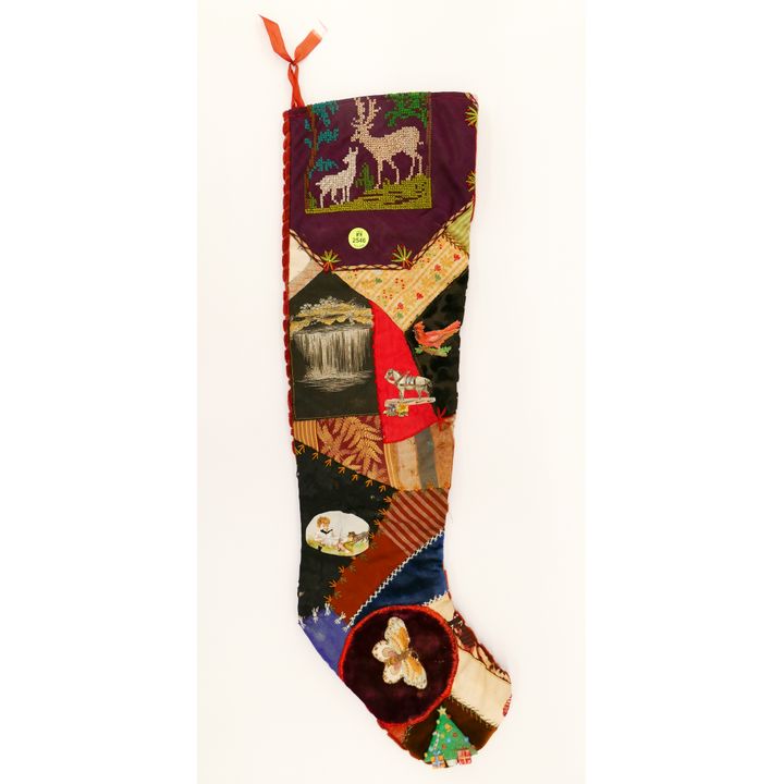 Antique Patchwork Christmas Stocking- 25''