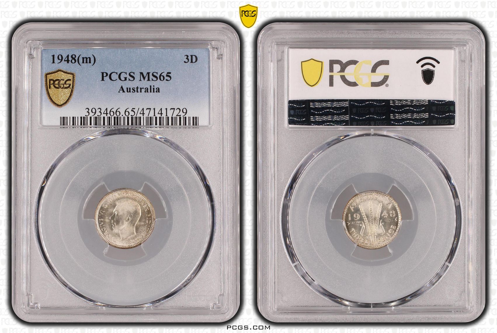 George VI, Threepence, 1948(m), PCGS MS65