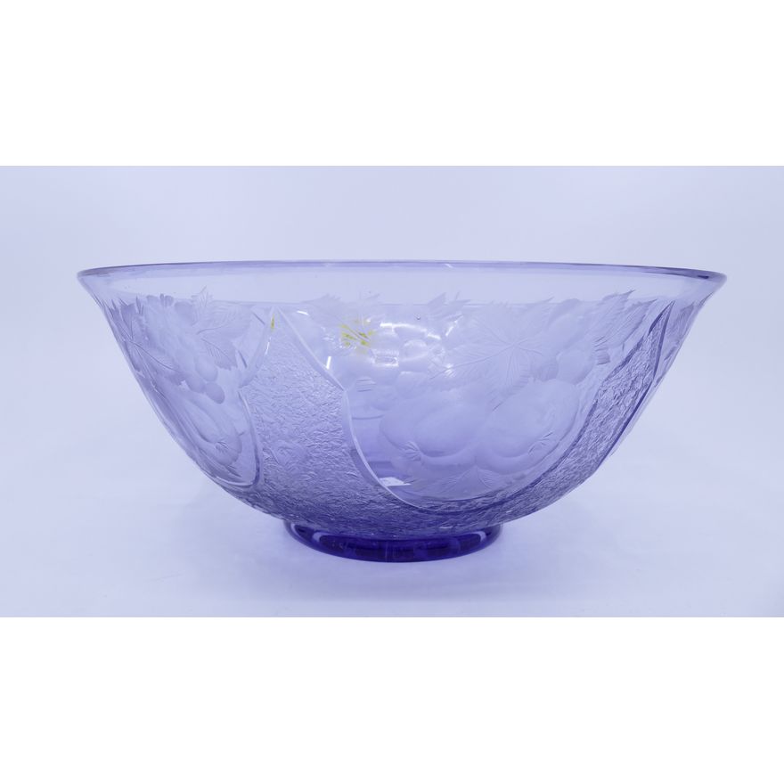 Antique Amethyst Intaglio Cut Fruit Bowl- 3.5x8.5''