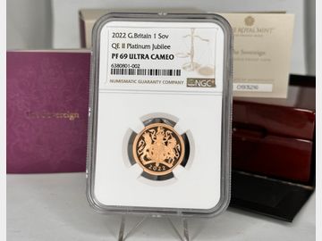 2022 PLATINUM JUBILEE PROOF GOLD SOVEREIGN PF69 UCAM BOX & CERT