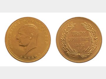 Turkish Gold 500 Piaster Kurush.