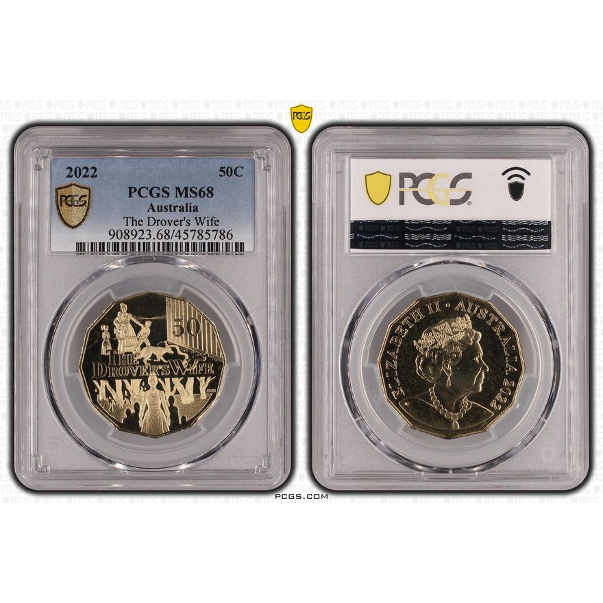 The Drover's Wife, Fifty Cent, 2022 POP Report 13/0, PCGS MS 68