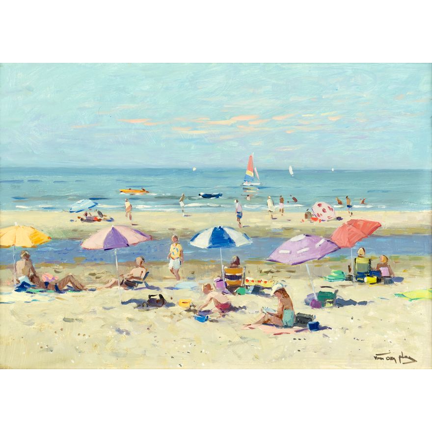 Niek Van der Plas (1954- ): A Day at the Beach