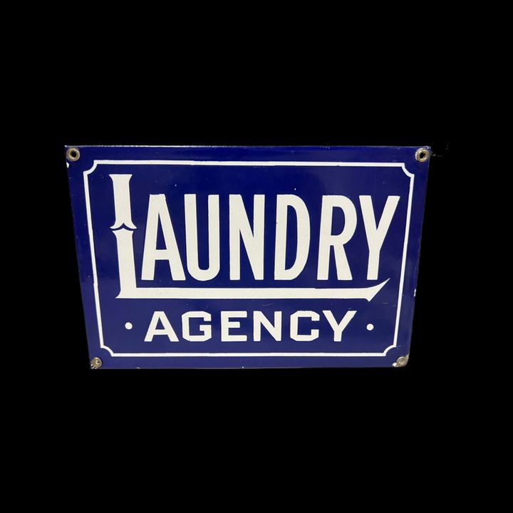 Laundry Agency Porcelain Sign