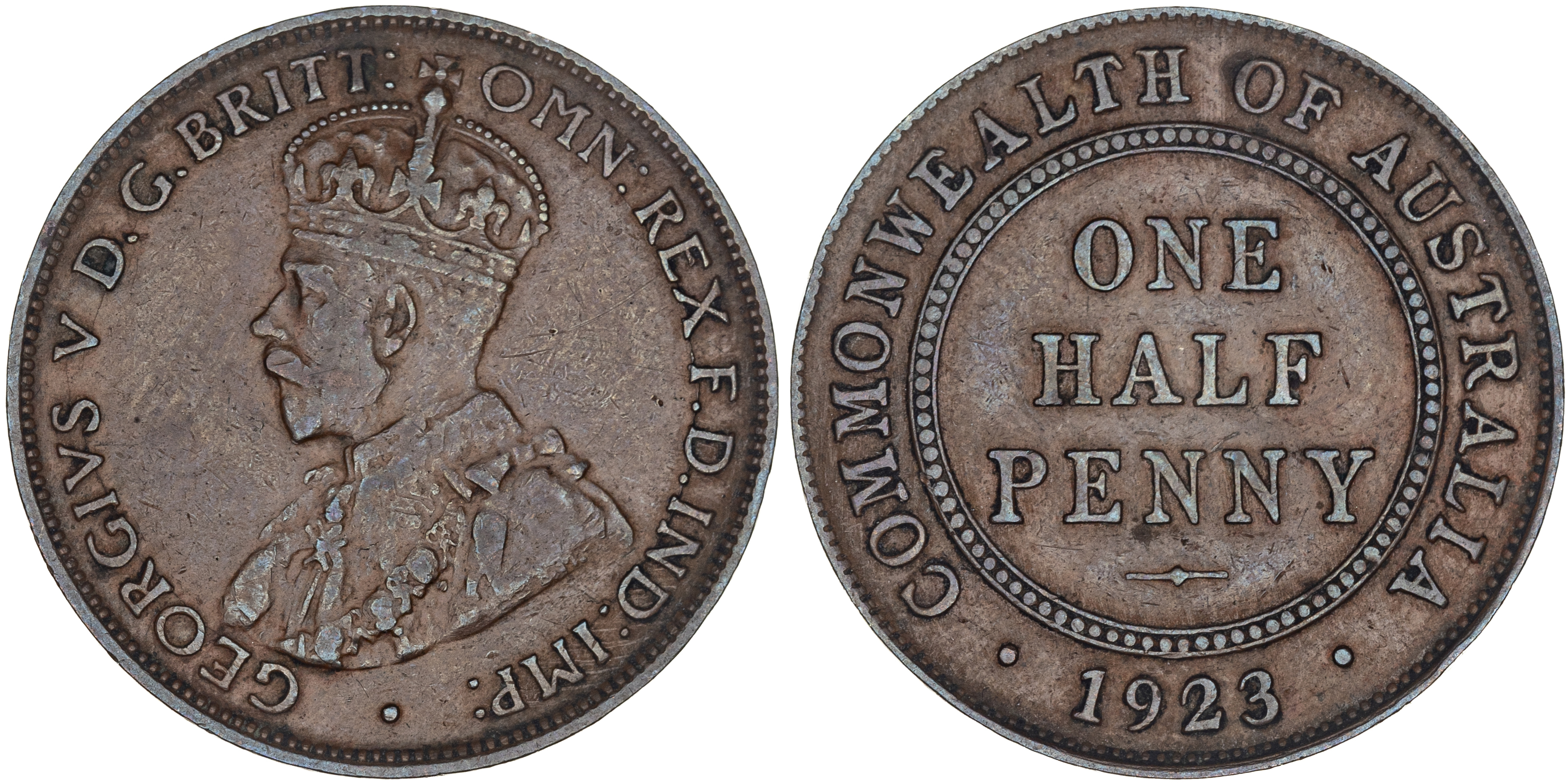 George V, Halfpenny, 1923, aVF