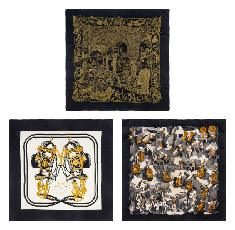 Hermès, Three Silk Scarves